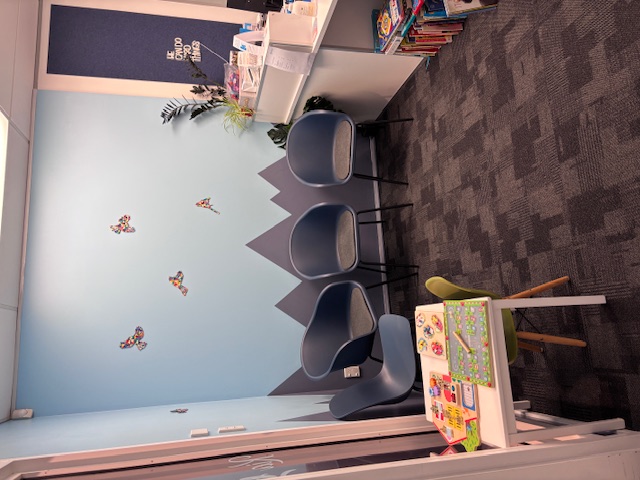 The child-friendly waiting room at North Shore Paediatrics
